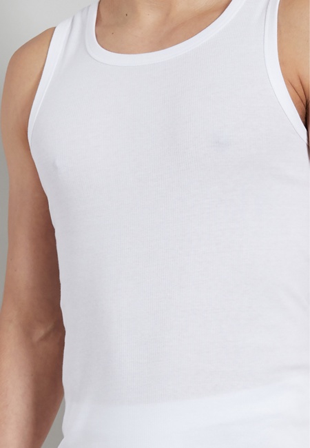 TOM TAILOR Herren Tank-Top weiß uni 4er Pack