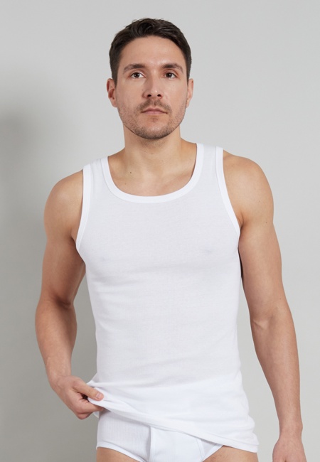 TOM TAILOR Herren Tank-Top weiß uni 4er Pack