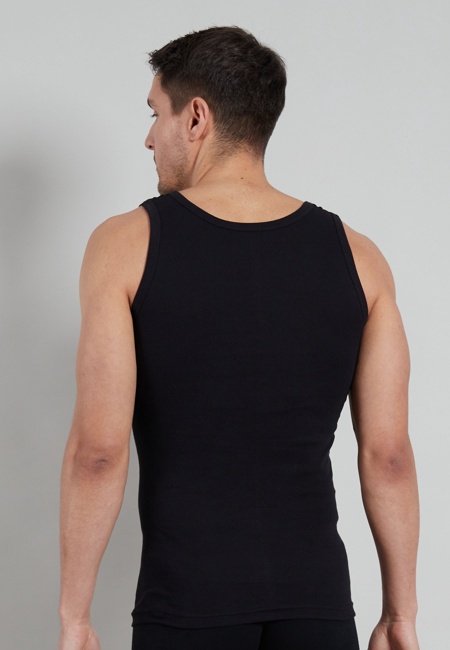 TOM TAILOR Herren Tank-Top schwarz uni 4er Pack