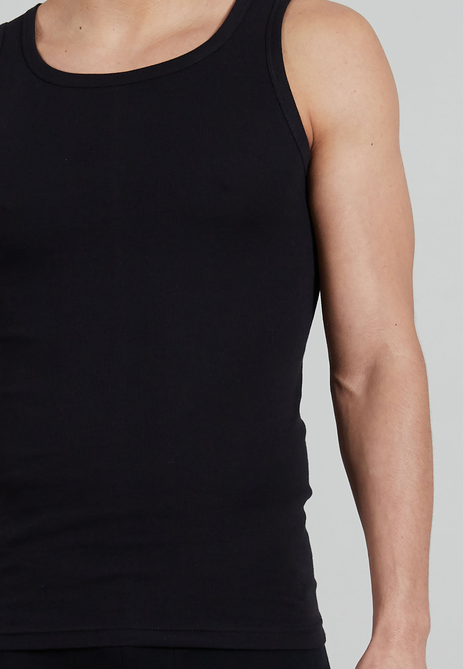 TOM TAILOR Herren Tank-Top schwarz uni 4er Pack