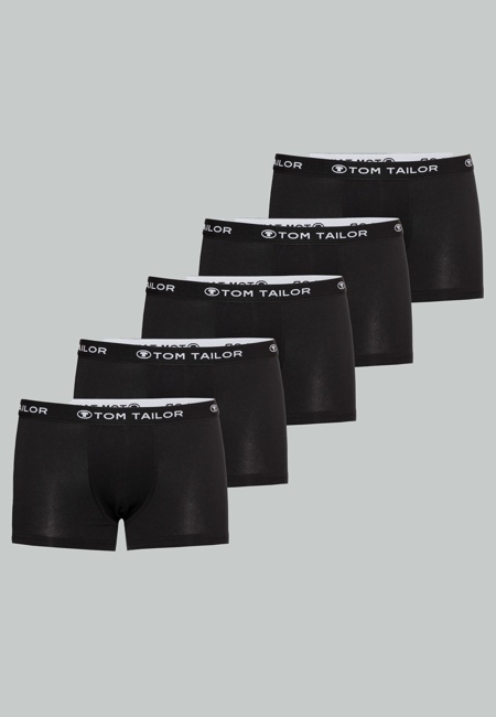 TOM TAILOR Herren Hip Pants schwarz uni 5er Pack