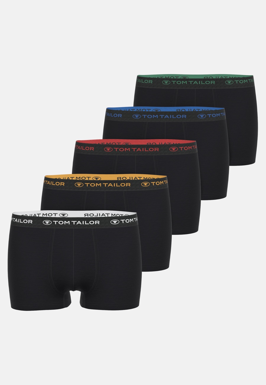 TOM TAILOR Herren Hip Pants schwarz uni 5er Pack