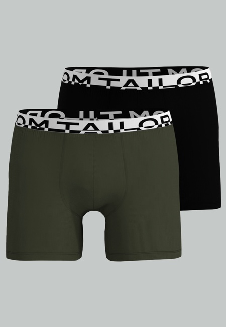 TOM TAILOR Herren Long-Pants grün uni 2er Pack