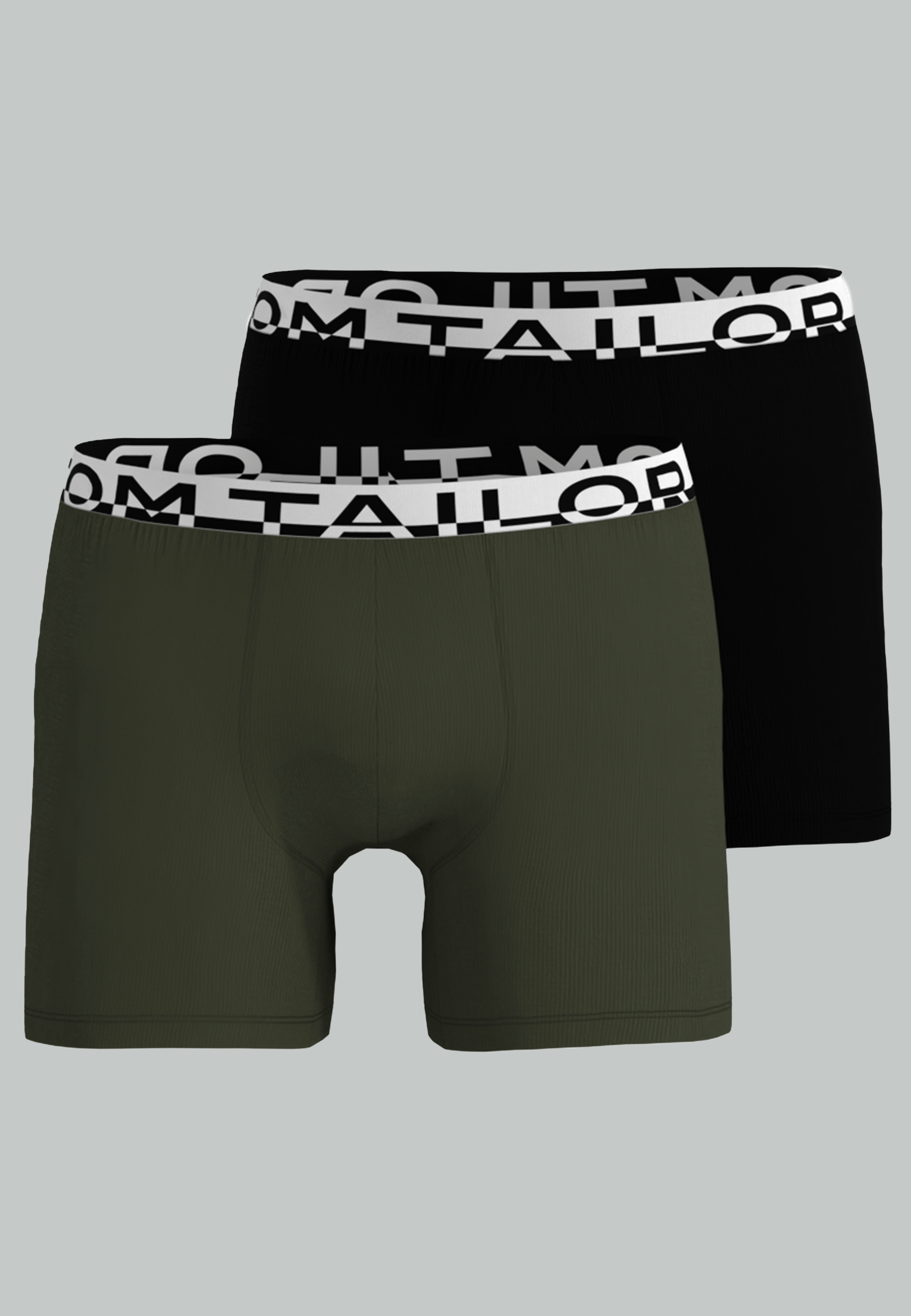 TOM TAILOR Herren Long-Pants grün uni 2er Pack