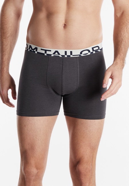 TOM TAILOR Herren Long-Pants grau uni 2er Pack
