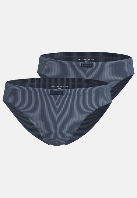 TOM TAILOR Herren Slip blau Nadelstreifen 2er Pack