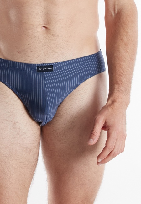 TOM TAILOR Herren Slip blau Nadelstreifen 2er Pack