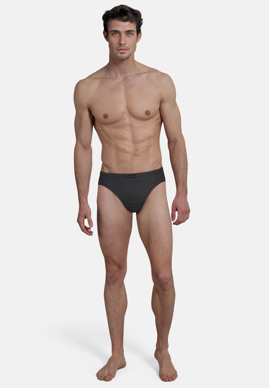 TOM TAILOR Herren Slip schwarz Nadelstreifen 2er Pack