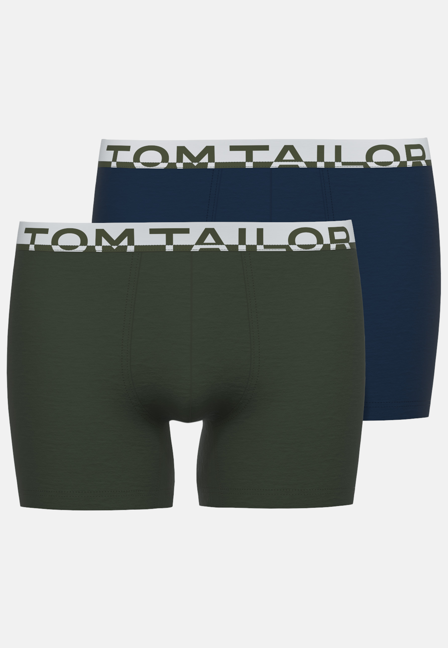 TOM TAILOR Herren Long-Pants grün uni 2er Pack