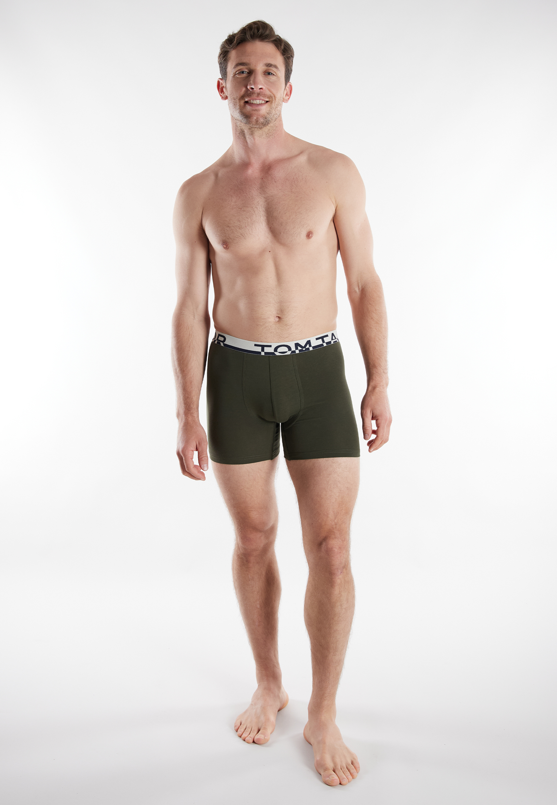 TOM TAILOR Herren Long-Pants grün uni 2er Pack