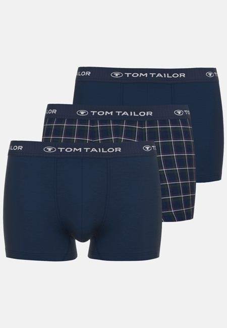 TOM TAILOR Herren Pants blau uni 3er Pack
