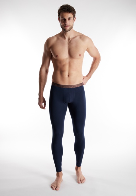 TOM TAILOR Herren lange Unterhose blau uni