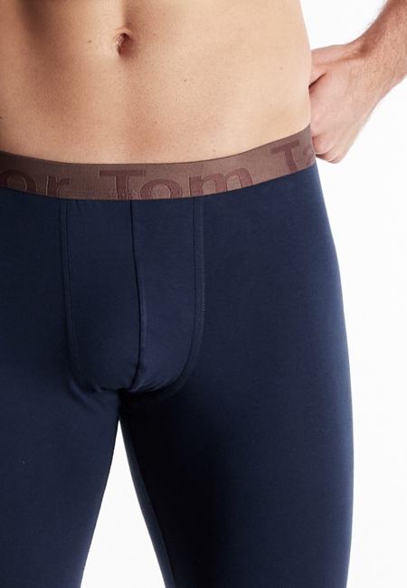 TOM TAILOR Herren lange Unterhose blau uni