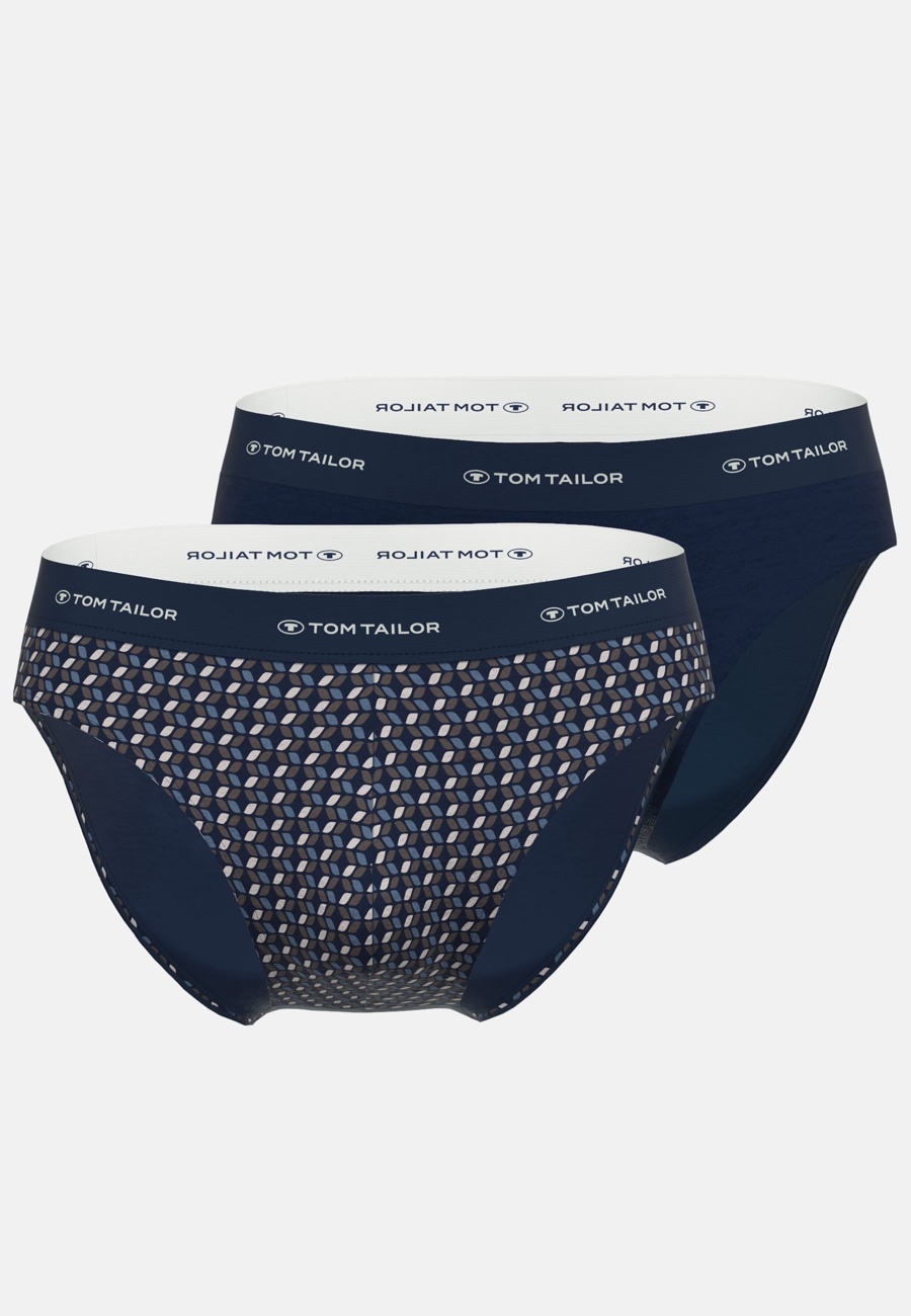 TOM TAILOR Herren Slip blau bedruckt 2er Pack