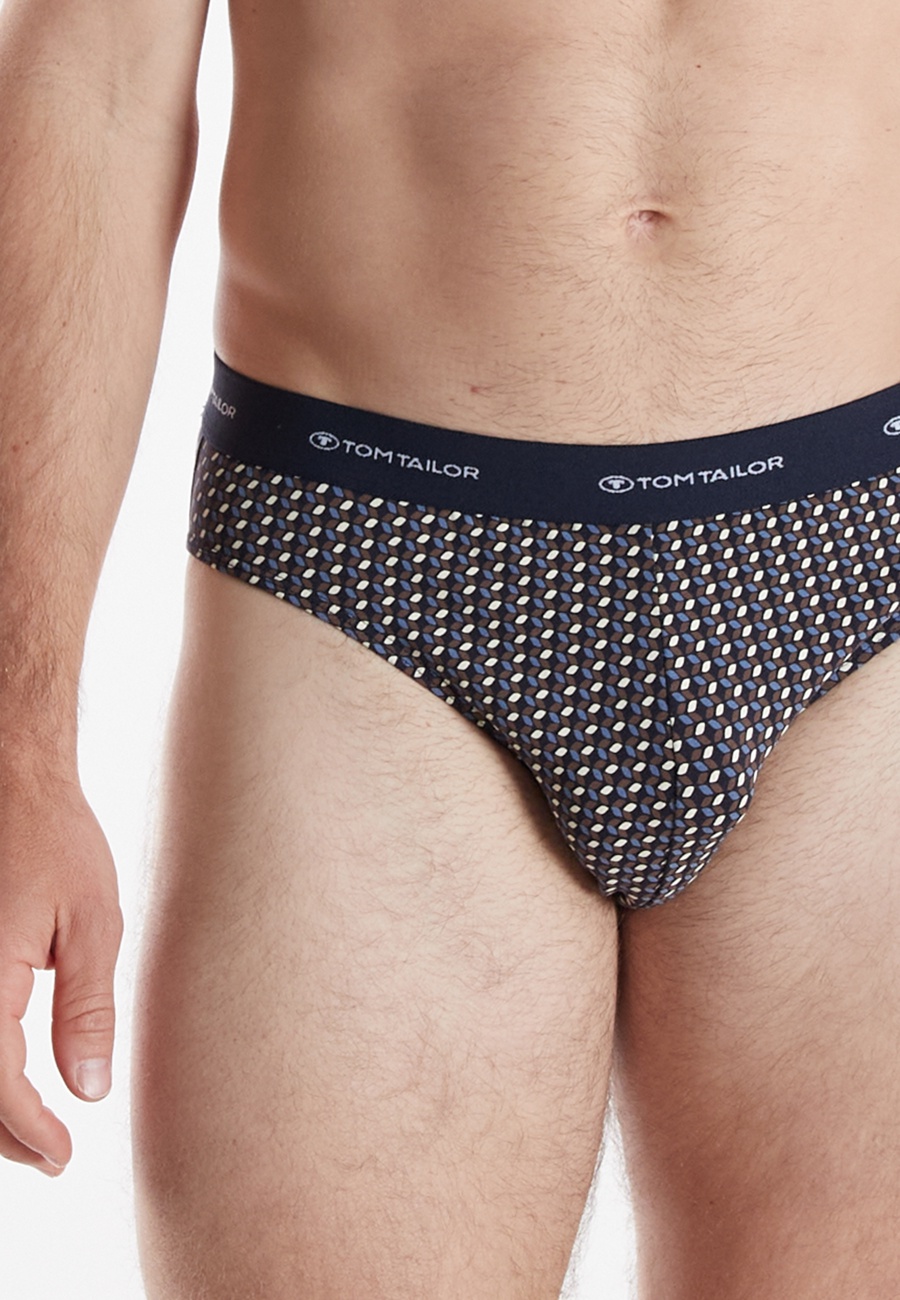 TOM TAILOR Herren Slip blau bedruckt 2er Pack