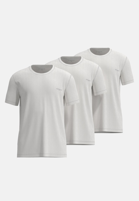TOM TAILOR Herren T-Shirt weiß uni 3er Pack