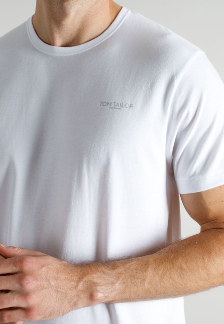 TOM TAILOR Herren T-Shirt weiß uni 3er Pack