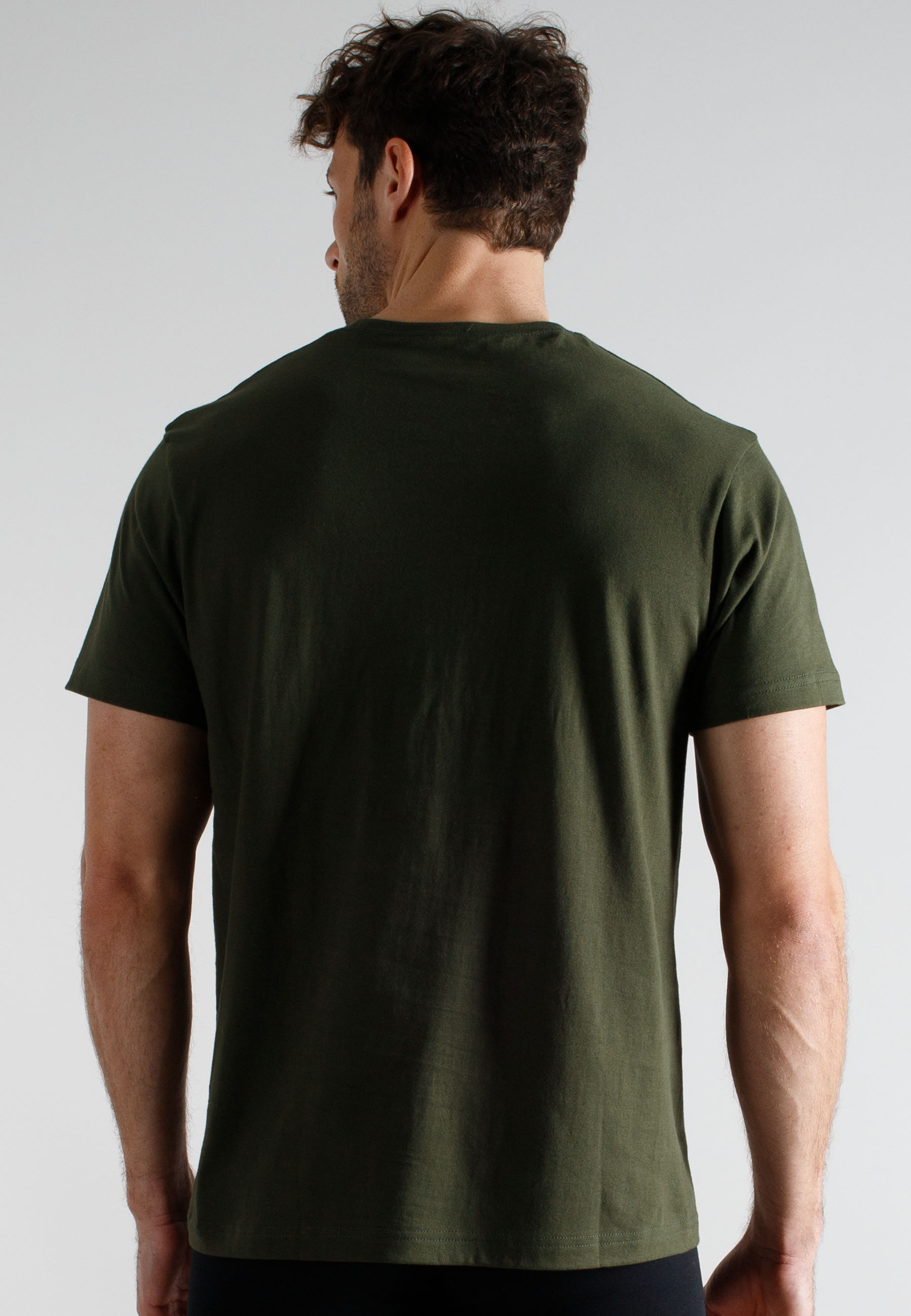 TOM TAILOR Herren T-Shirt grün uni 3er Pack