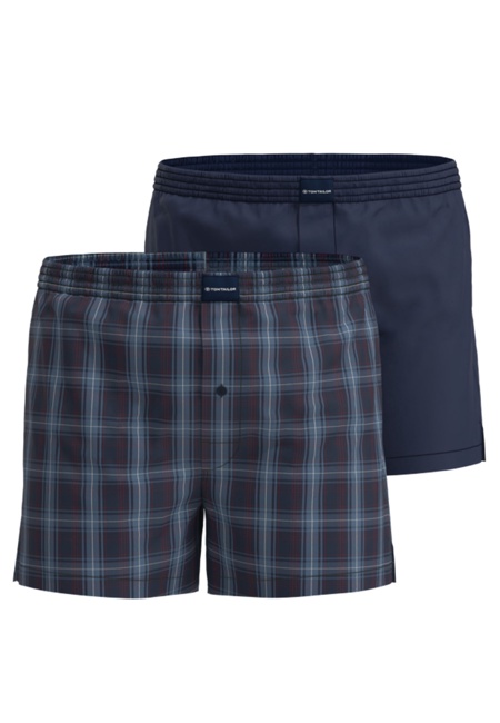 TOM TAILOR Herren Boxershort blau kariert 2er Pack