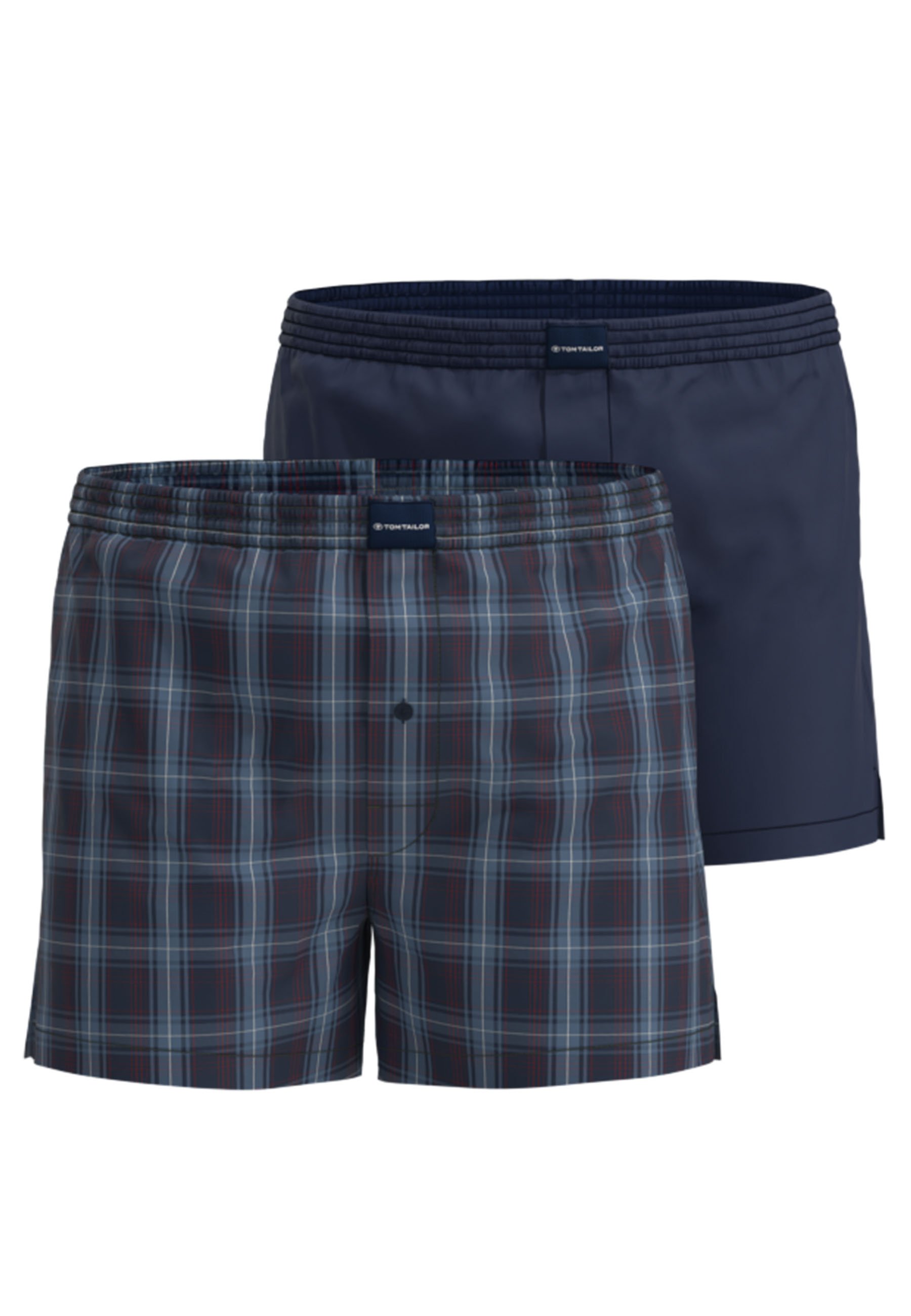 TOM TAILOR Herren Boxershort blau kariert 2er Pack