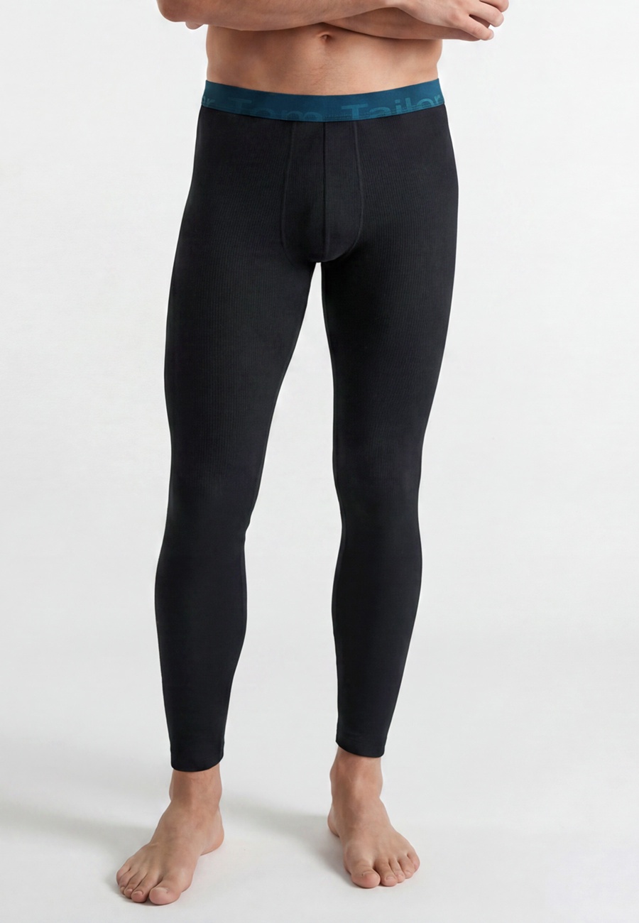 TOM TAILOR Herren lange Unterhose schwarz uni