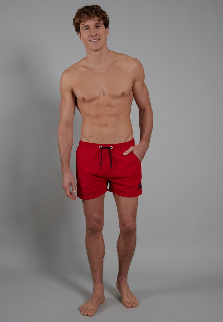 Herren Badehose rot uni