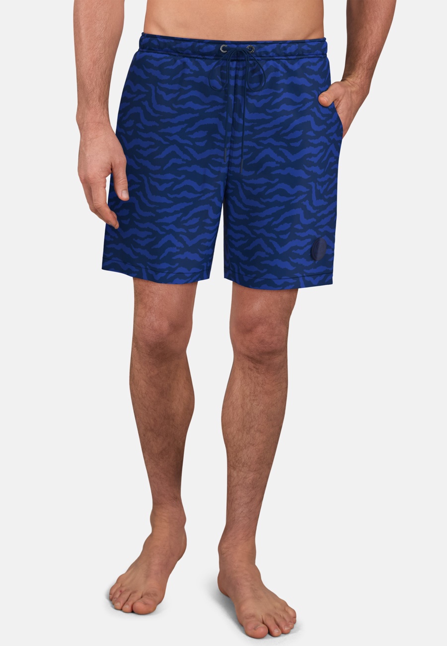 CECEBA Herren Badehose blau bedruckt