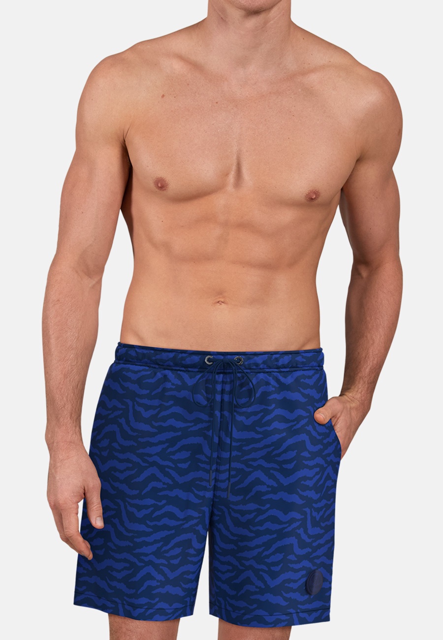 CECEBA Herren Badehose blau bedruckt