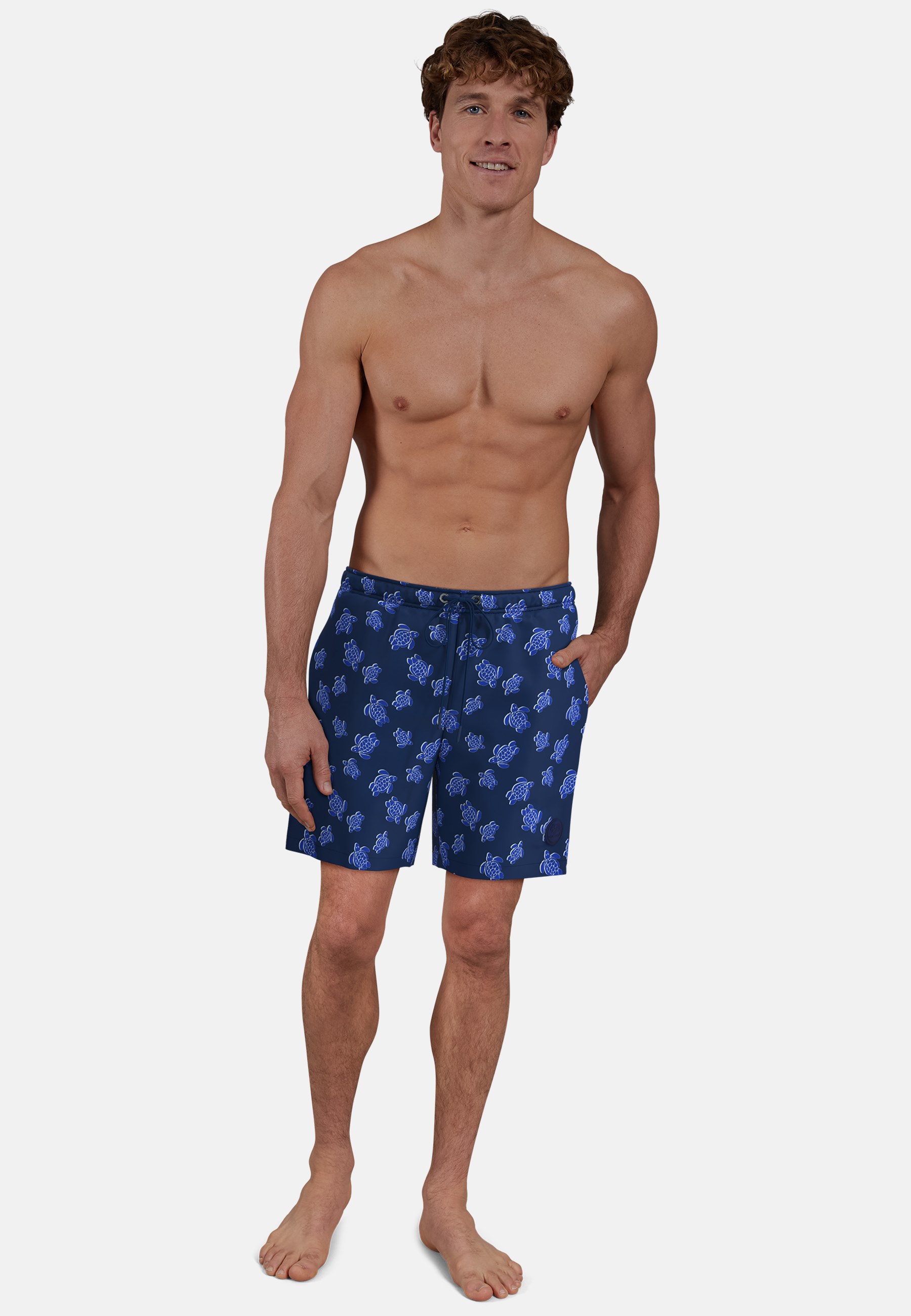 CECEBA Herren Badehose blau bedruckt
