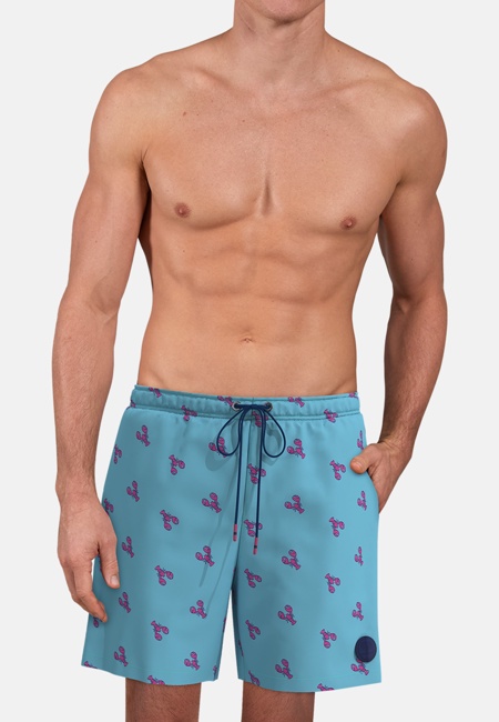 CECEBA Herren Badehose blau bedruckt