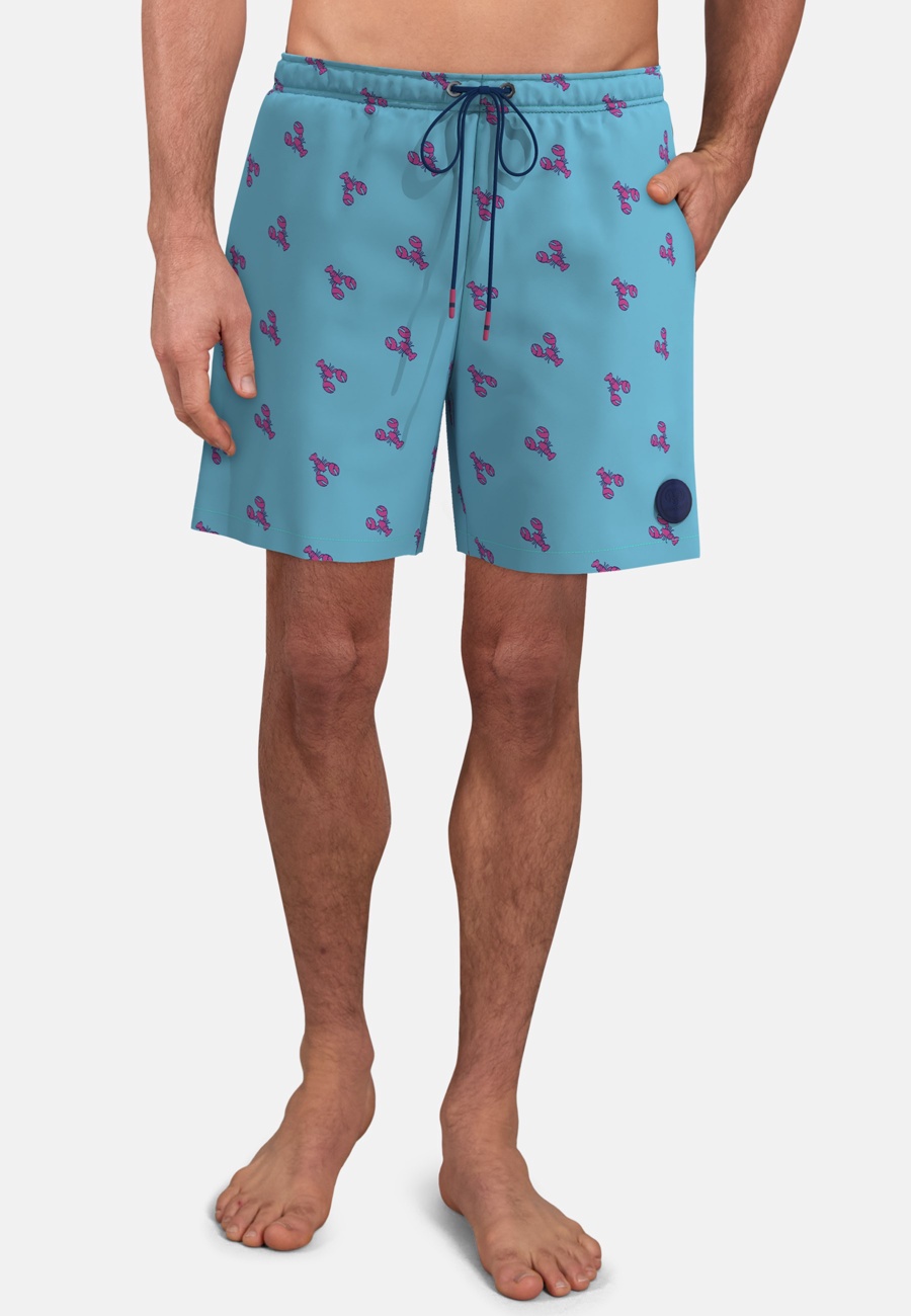 CECEBA Herren Badehose blau bedruckt