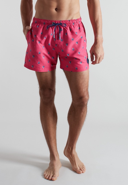 CECEBA Herren Badeshorts rot bedruckt