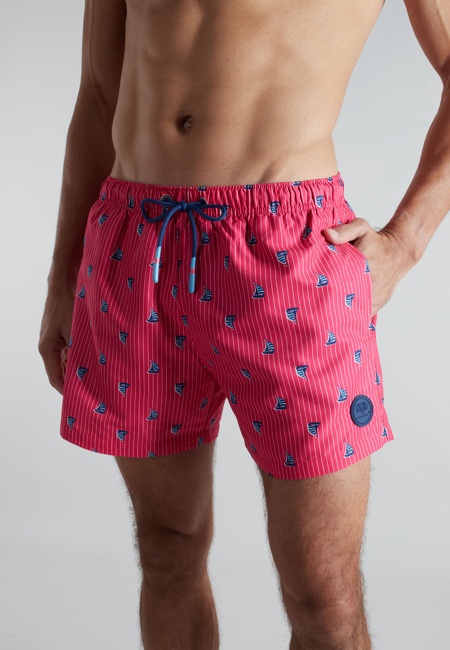 CECEBA Herren Badeshorts rot bedruckt