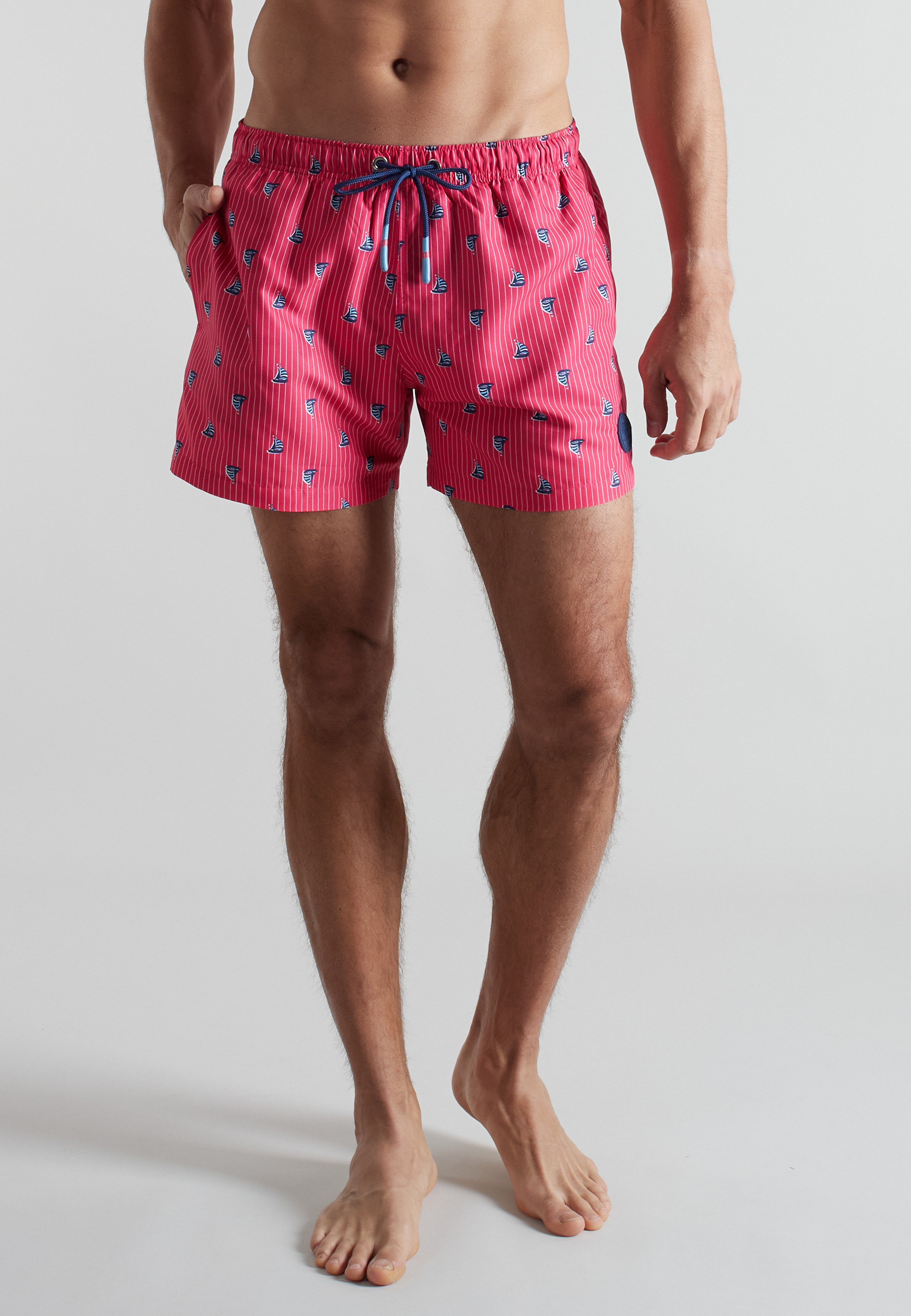 CECEBA Herren Badeshorts rot bedruckt