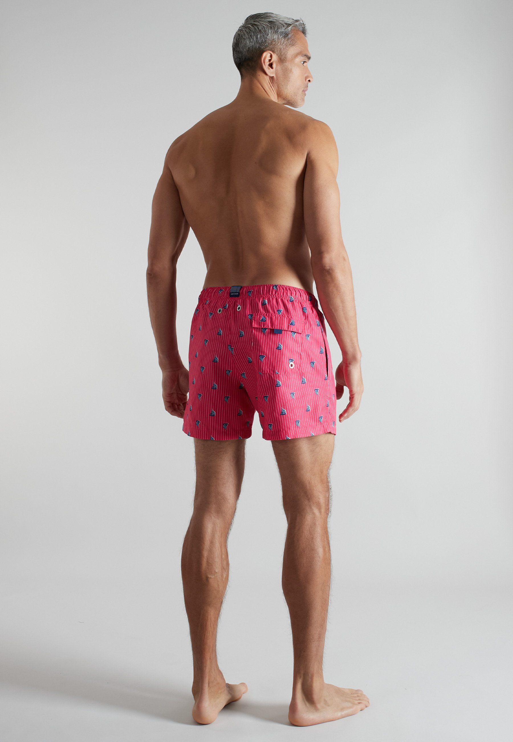 CECEBA Herren Badeshorts rot bedruckt