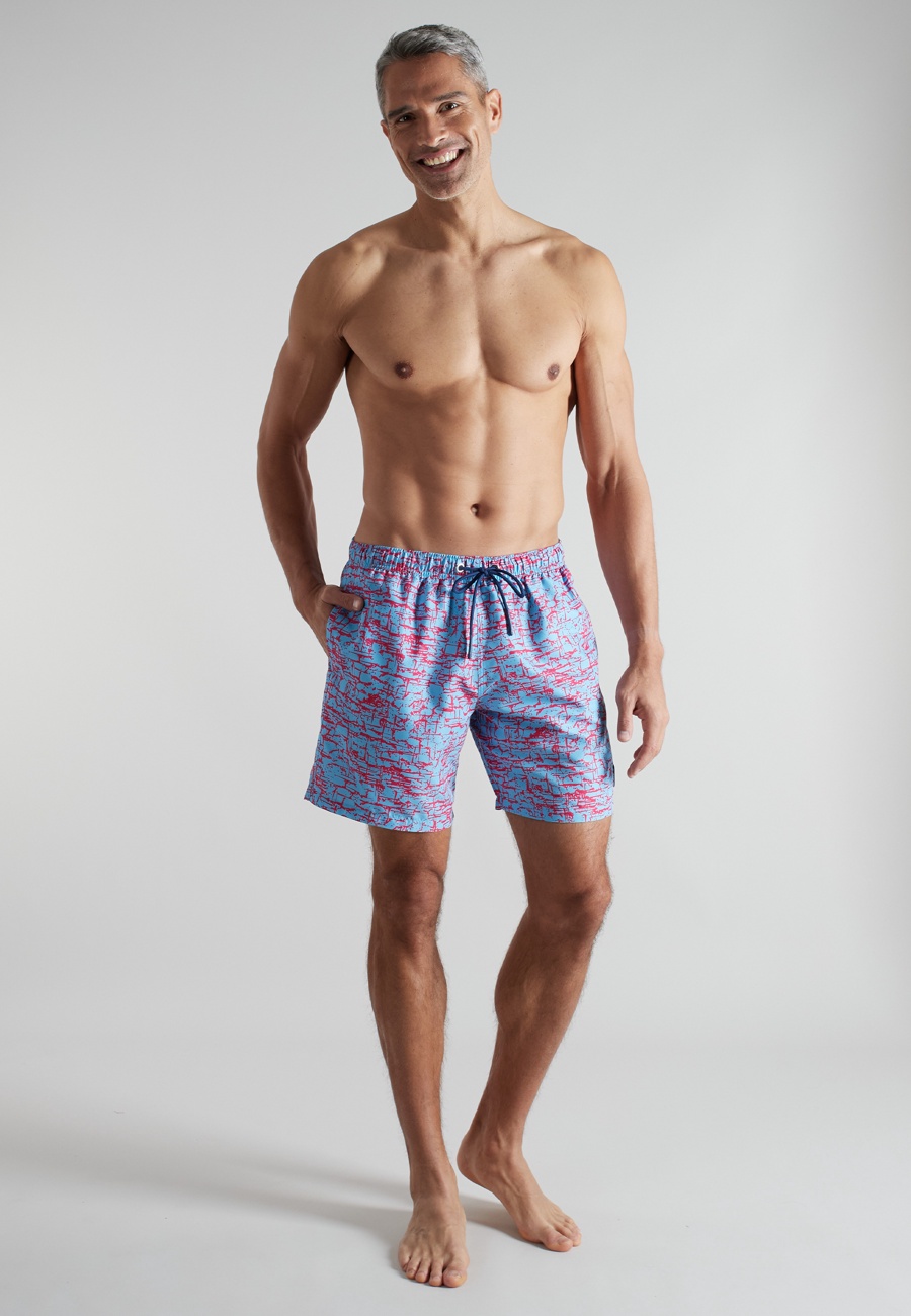 CECEBA Herren Badeshorts blau bedruckt