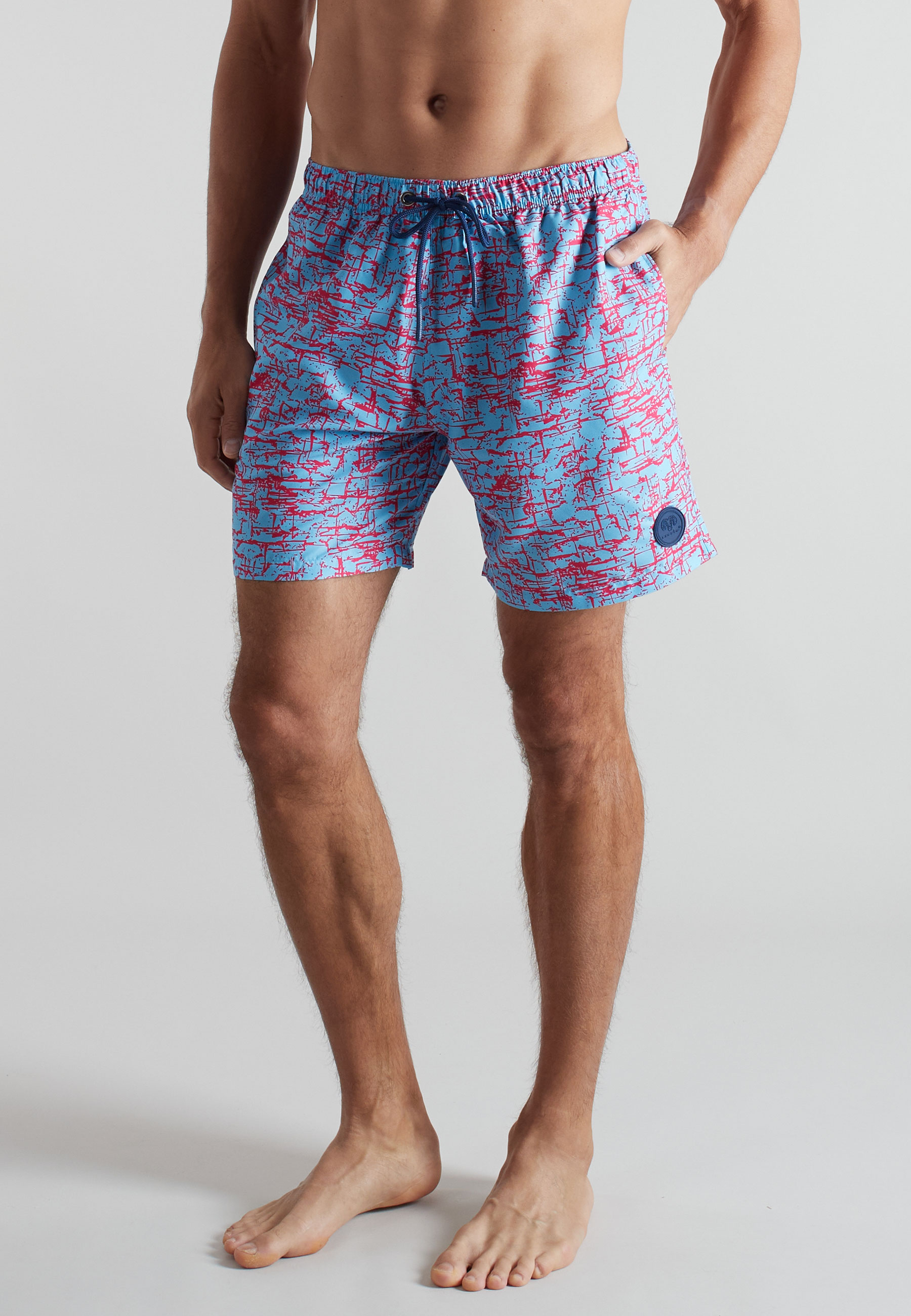 CECEBA Herren Badeshorts blau bedruckt