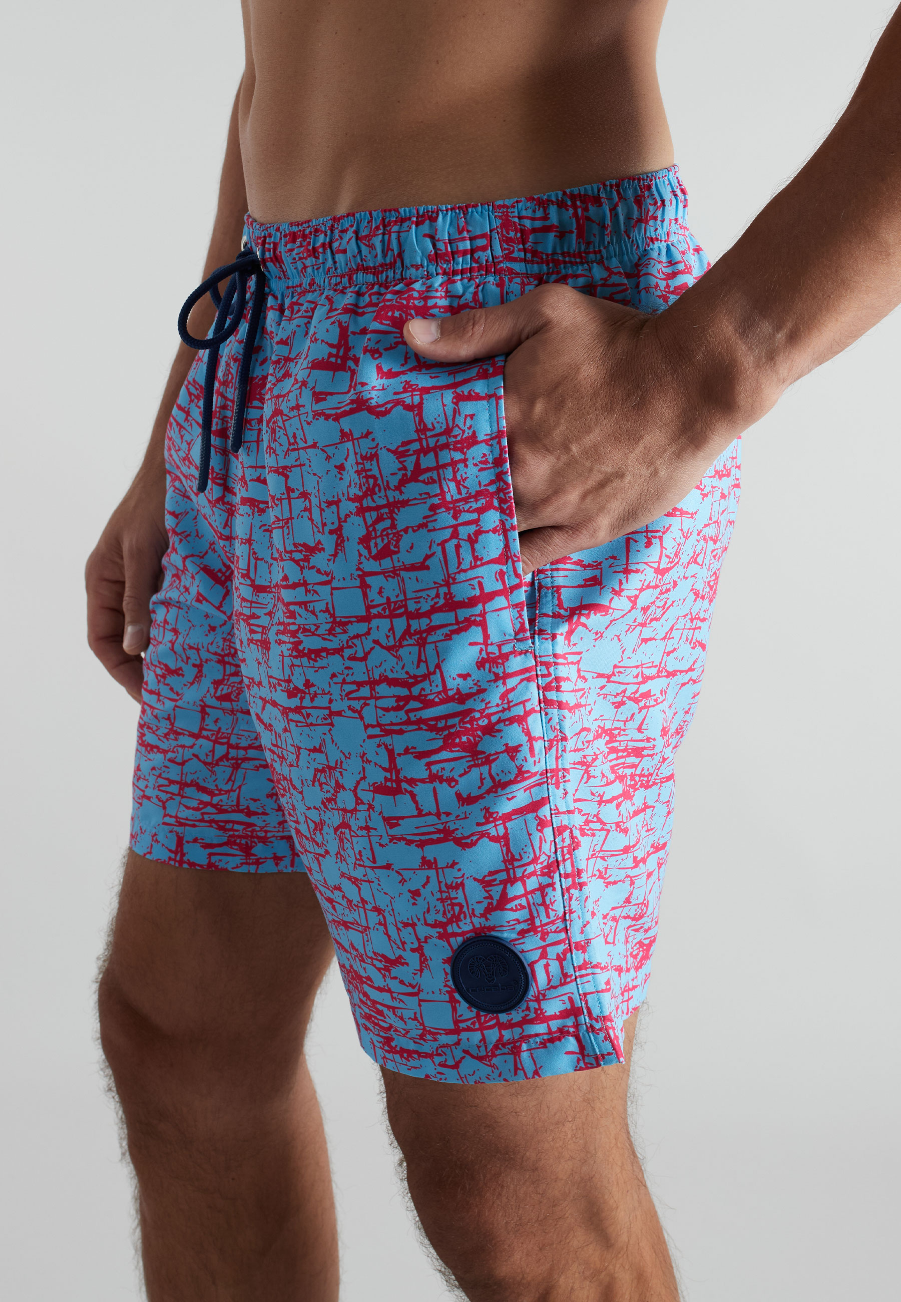CECEBA Herren Badeshorts blau bedruckt