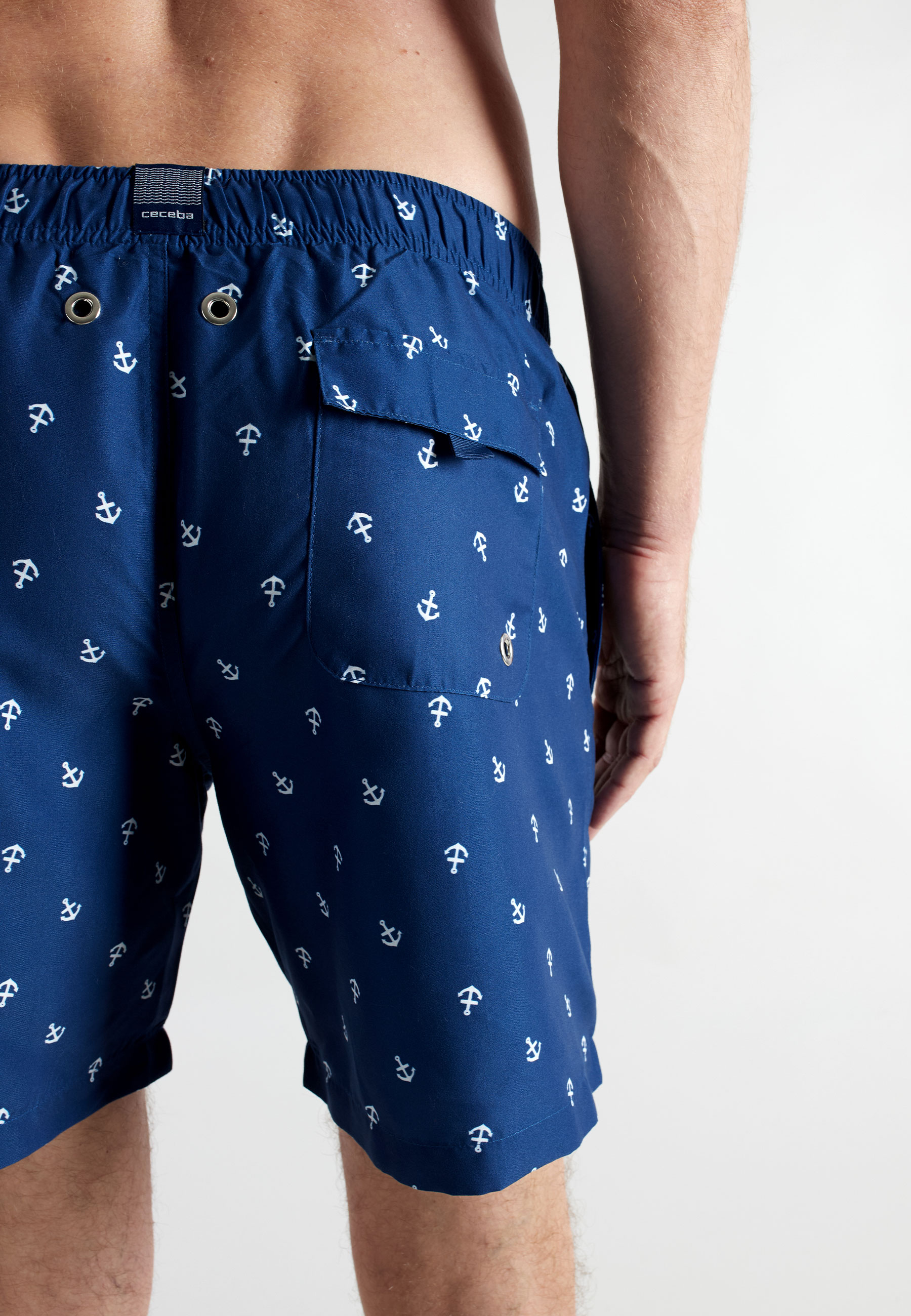 CECEBA Herren Badeshorts blau bedruckt