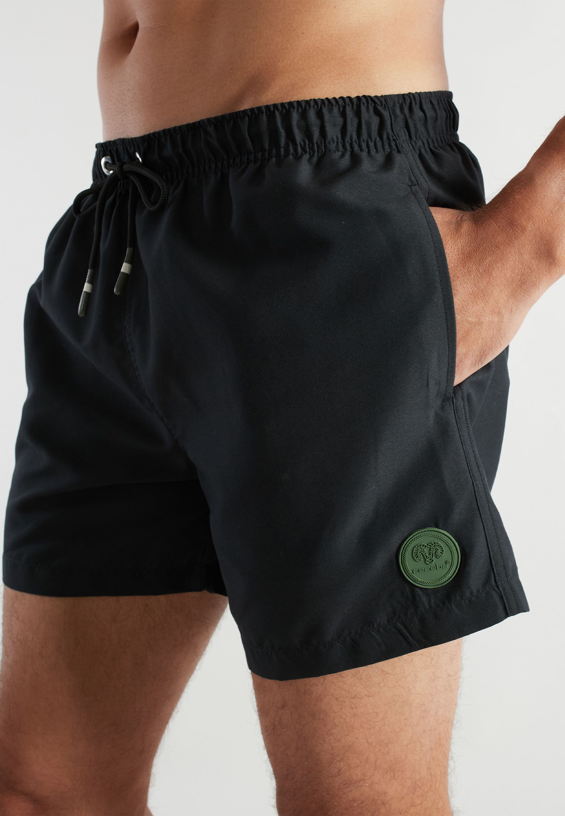 CECEBA Herren Badeshorts schwarz uni