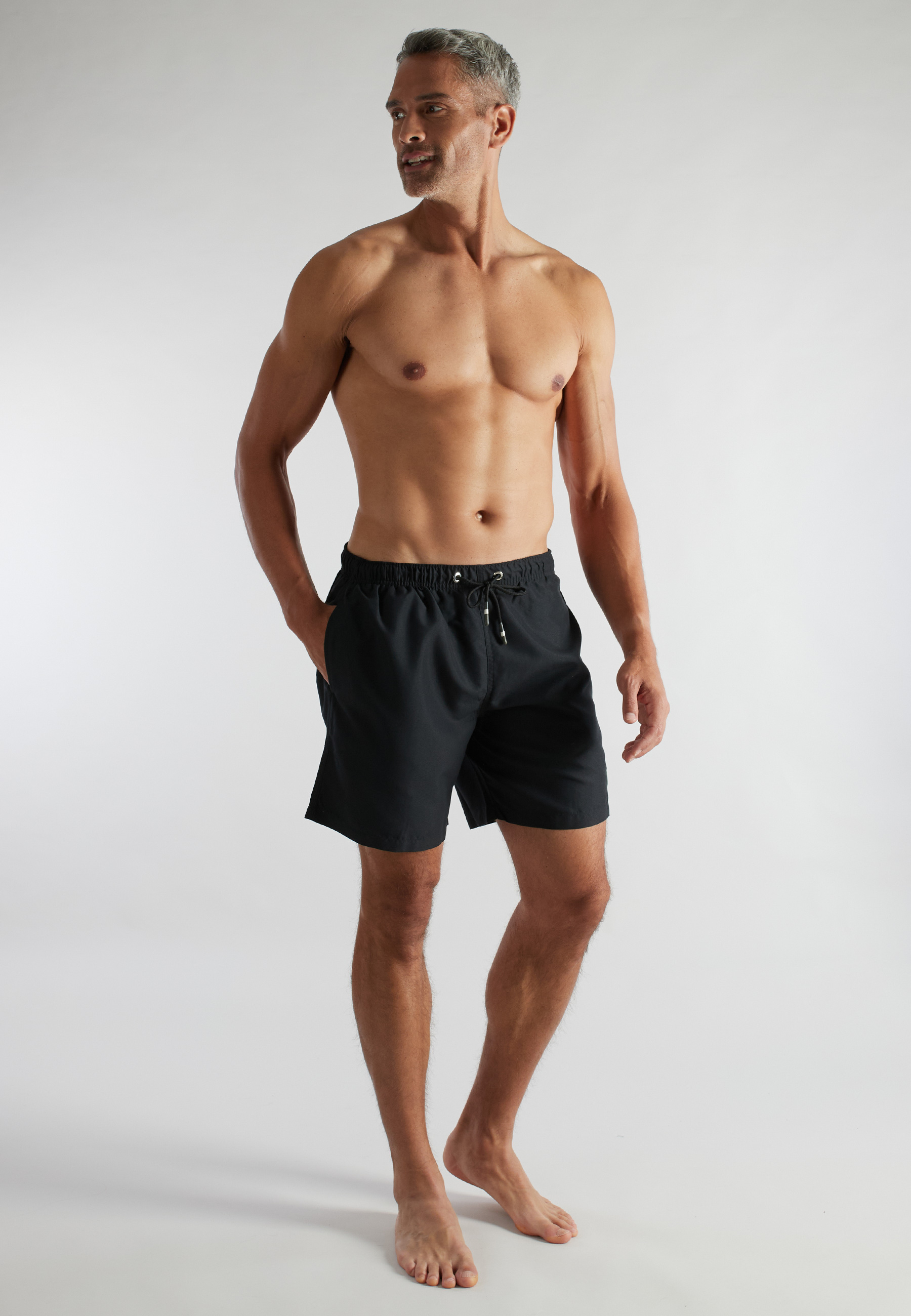 CECEBA Herren Badeshorts schwarz uni