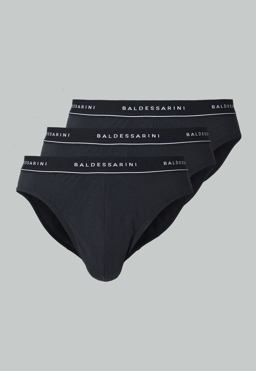 Herren Mini-Slip schwarz melange 3er Pack