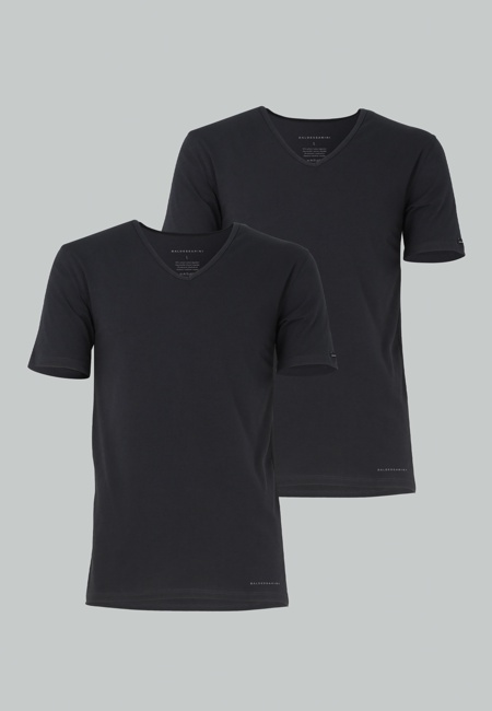 Herren T-Shirt schwarz uni 2er Pack