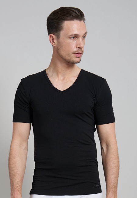 Herren T-Shirt schwarz uni 2er Pack