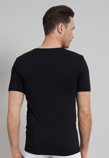 Herren T-Shirt schwarz uni 2er Pack