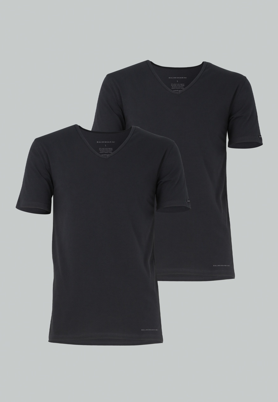 Herren T-Shirt schwarz uni 2er Pack