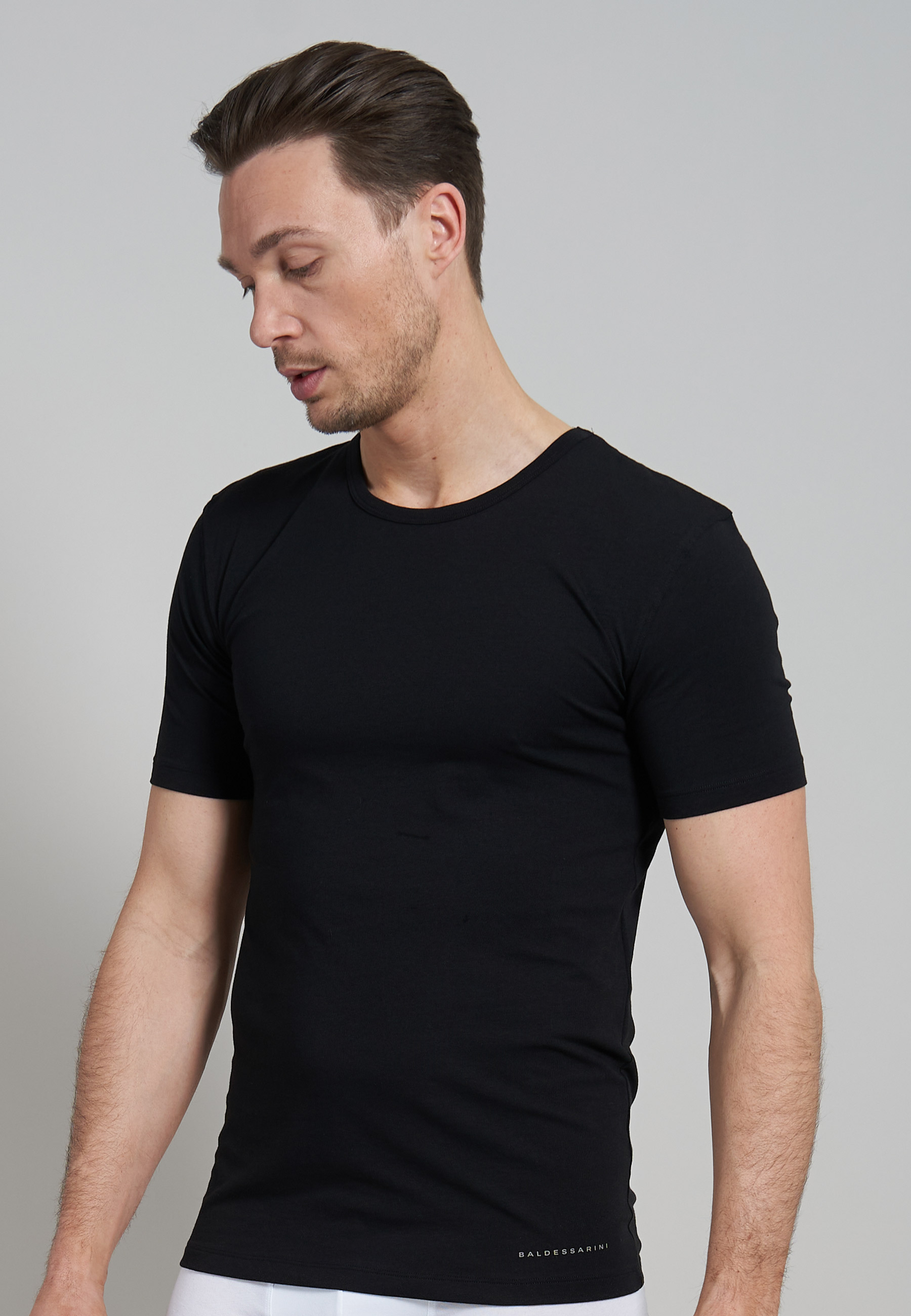 Herren T-Shirt schwarz uni 2er Pack