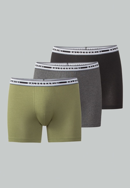 Baldessarini Herren Long-Pants grün uni 3er Pack