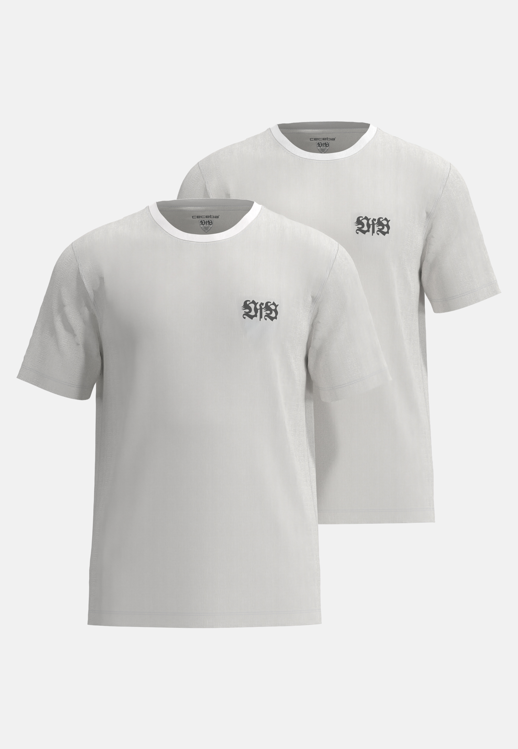 VfB Herren Shirt weiß uni 2er Pack