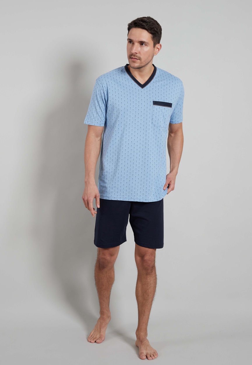 GÖTZBURG Herren Shorty blau bedruckt